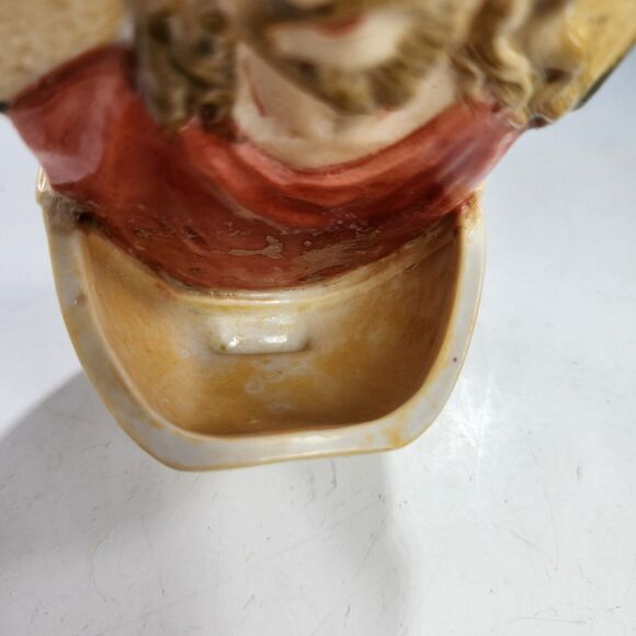 Holy Water Font Hanging Bisque Porcelain Crucified Christ VTG 1961 Jesus Japan - Picture 6 of 8